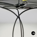 Italian mid-century modern wrought iron coffee table yellow pink enamel, 1950s