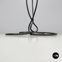 Italian mid-century modern wrought iron coffee table yellow pink enamel, 1950s