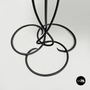 Italian mid-century modern wrought iron coffee table yellow pink enamel, 1950s