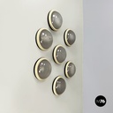 Italian space age Round wall lamps with  molded glass and plastic, 1970s
