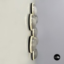 Italian space age Round wall lamps with  molded glass and plastic, 1970s