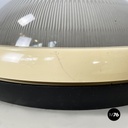 Italian space age Round wall lamps with  molded glass and plastic, 1970s