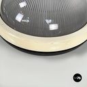 Italian space age Round wall lamps with  molded glass and plastic, 1970s