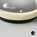 Italian space age Round wall lamps with  molded glass and plastic, 1970s