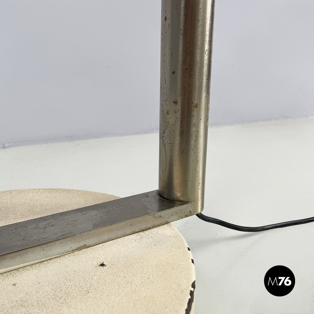 Italian space age Floor lamp in white plastic and metal by Arteluce, 1970s