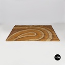 Space Age Italian short pile brown carpet, with orange and beige decoration 1970