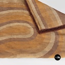 Space Age Italian short pile brown carpet, with orange and beige decoration 1970