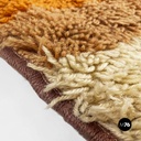 Space Age Italian short pile brown carpet, with orange and beige decoration 1970