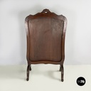 Italian mid-century Fire screen in crafted wood with floral decorations, 1940s