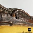 Italian mid-century Fire screen in crafted wood with floral decorations, 1940s