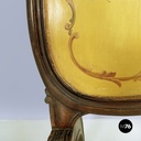 Italian mid-century Fire screen in crafted wood with floral decorations, 1940s