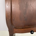 Italian mid-century Fire screen in crafted wood with floral decorations, 1940s