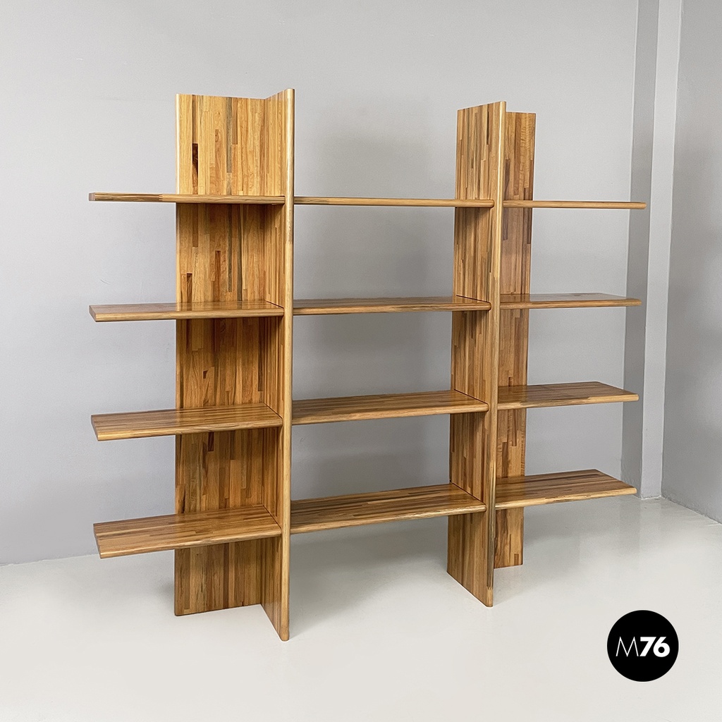 Italian bookcase in wood of different shades by Pools Shop, 1980s