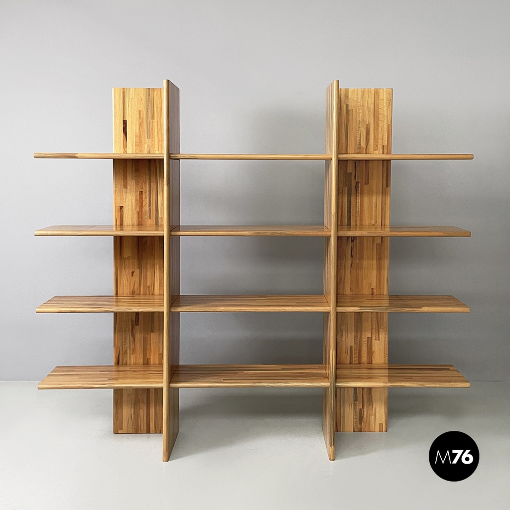 Italian bookcase in wood of different shades by Pools Shop, 1980s