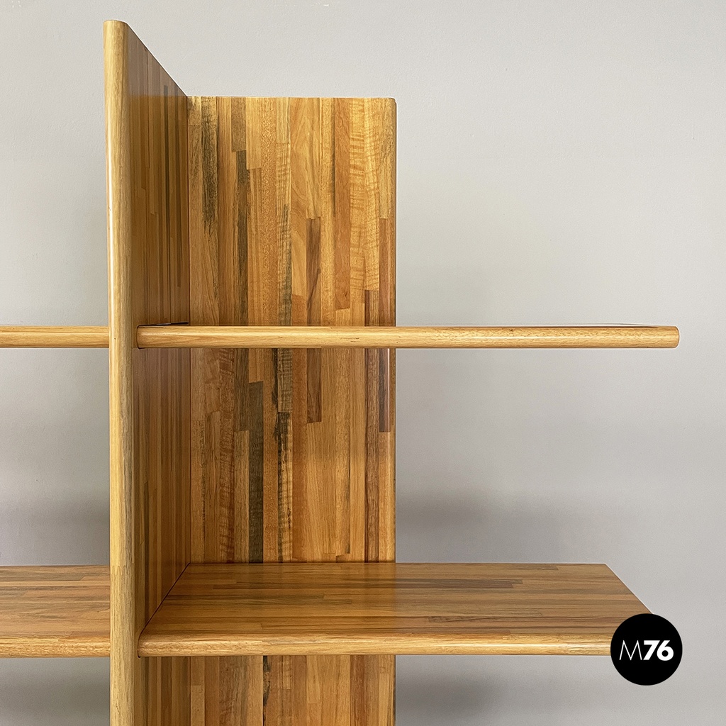 Italian bookcase in wood of different shades by Pools Shop, 1980s