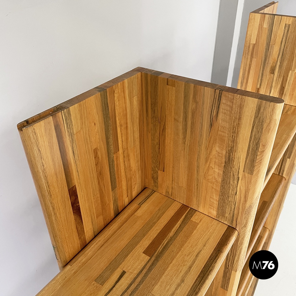 Italian bookcase in wood of different shades by Pools Shop, 1980s