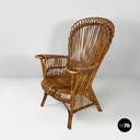 Italian mid-century modern rattan armchair by Antonio Dal Vera, 1960s