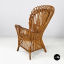 Italian mid-century modern rattan armchair by Antonio Dal Vera, 1960s