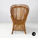 Italian mid-century modern rattan armchair by Antonio Dal Vera, 1960s