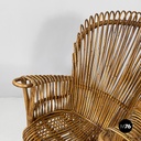 Italian mid-century modern rattan armchair by Antonio Dal Vera, 1960s