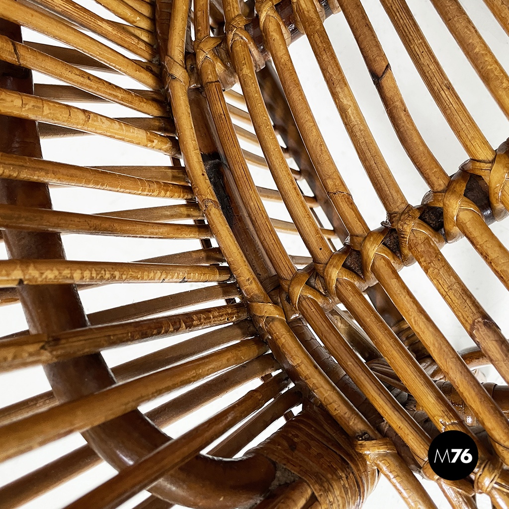 Italian mid-century modern rattan armchair by Antonio Dal Vera, 1960s