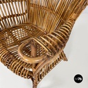 Italian mid-century modern rattan armchair by Antonio Dal Vera, 1960s