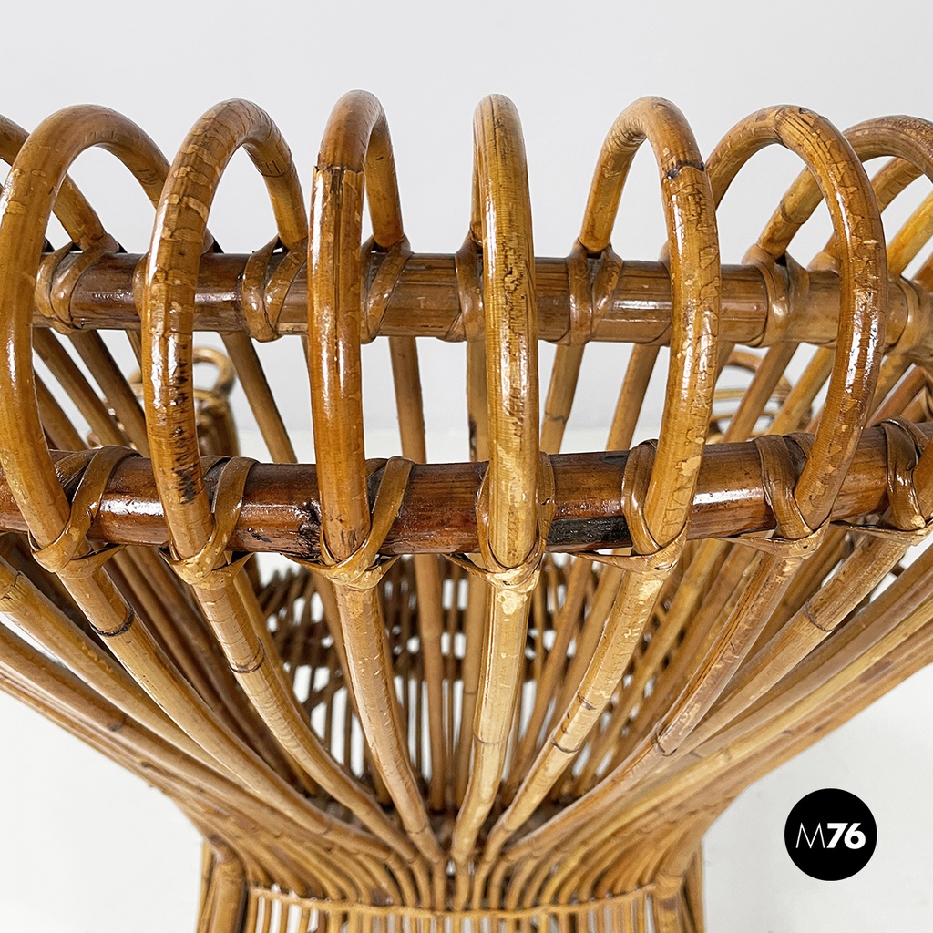 Italian mid-century modern rattan armchair by Antonio Dal Vera, 1960s