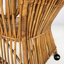 Italian mid-century modern rattan armchair by Antonio Dal Vera, 1960s