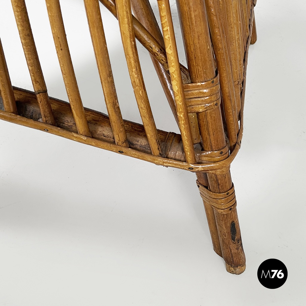 Italian mid-century modern rattan armchair by Antonio Dal Vera, 1960s