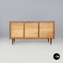Italian mid-century modern two doors wooden sideboard with brass handles, 1960s