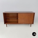 Italian mid-century modern two doors wooden sideboard with brass handles, 1960s