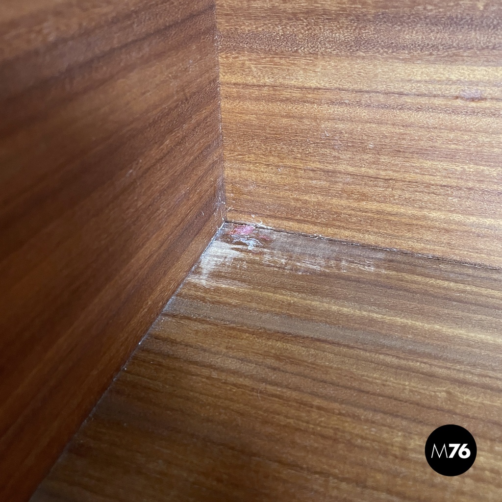 Italian mid-century modern two doors wooden sideboard with brass handles, 1960s