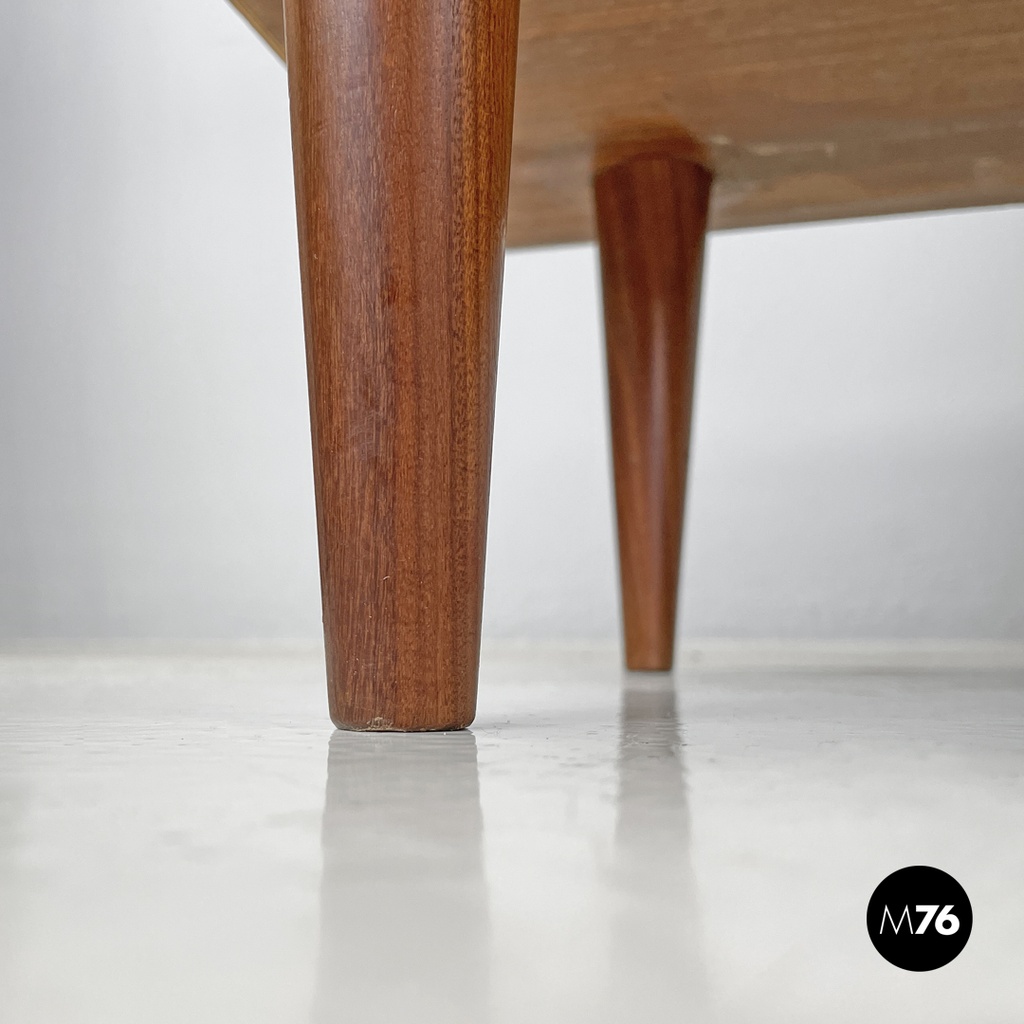 Italian mid-century modern two doors wooden sideboard with brass handles, 1960s