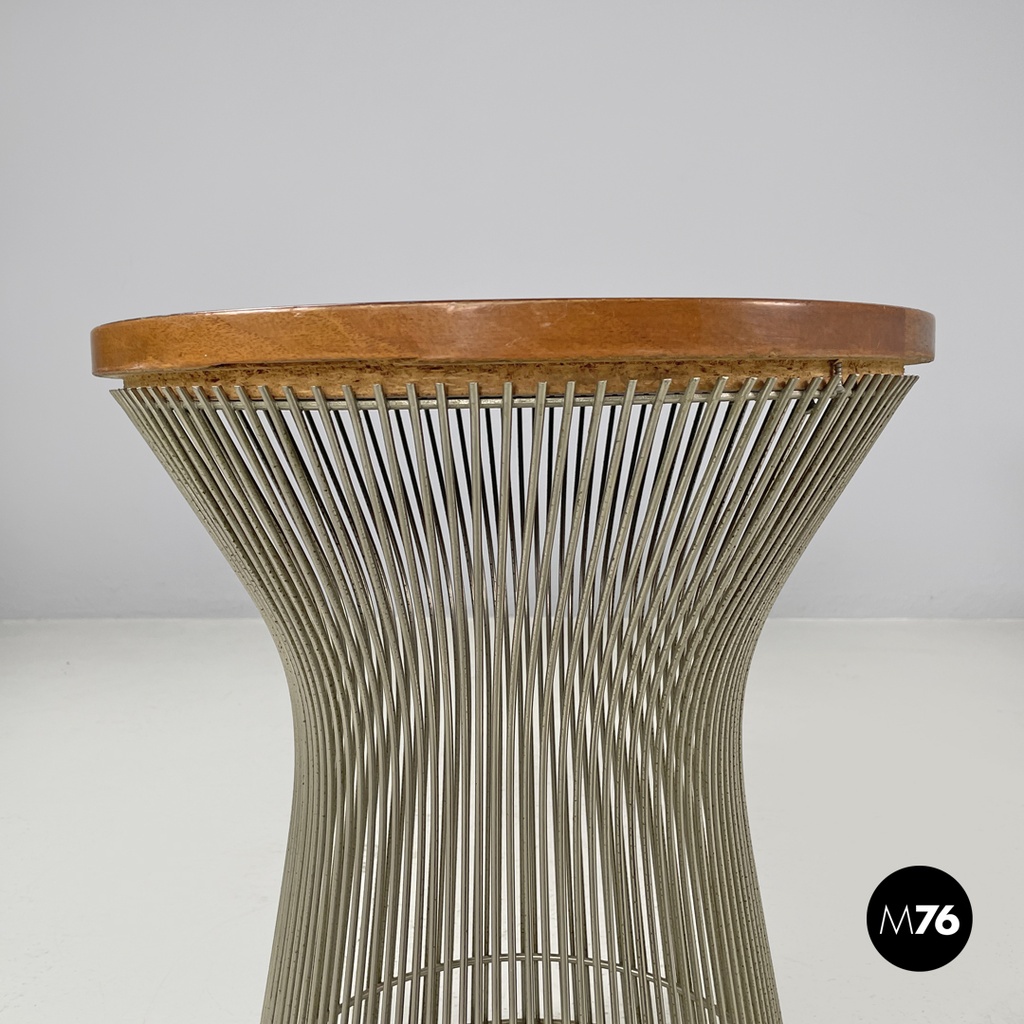 American modern round wood top coffee tables by Warren Platner for Knoll, 1970s