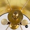 Italian mid century modern brass and black glossy abat jour or table lamps 1940s