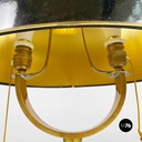 Italian mid century modern brass and black glossy abat jour or table lamps 1940s