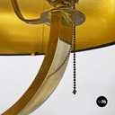 Italian mid century modern brass and black glossy abat jour or table lamps 1940s