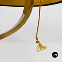 Italian mid century modern brass and black glossy abat jour or table lamps 1940s