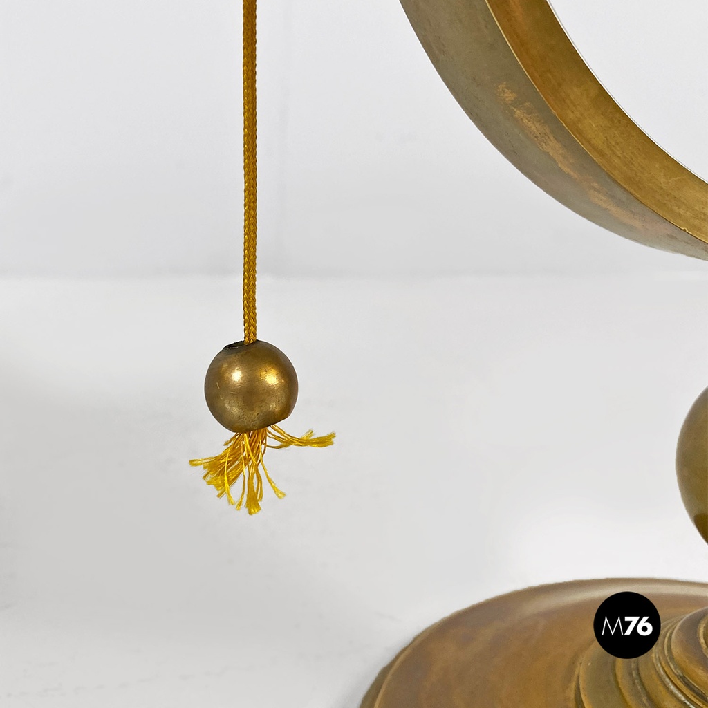 Italian mid century modern brass and black glossy abat jour or table lamps 1940s