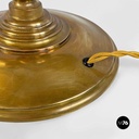 Italian mid century modern brass and black glossy abat jour or table lamps 1940s