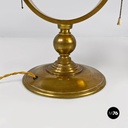 Italian mid century modern brass and black glossy abat jour or table lamps 1940s