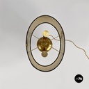 Italian mid century modern brass and black glossy abat jour or table lamps 1940s