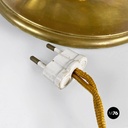 Italian mid century modern brass and black glossy abat jour or table lamps 1940s