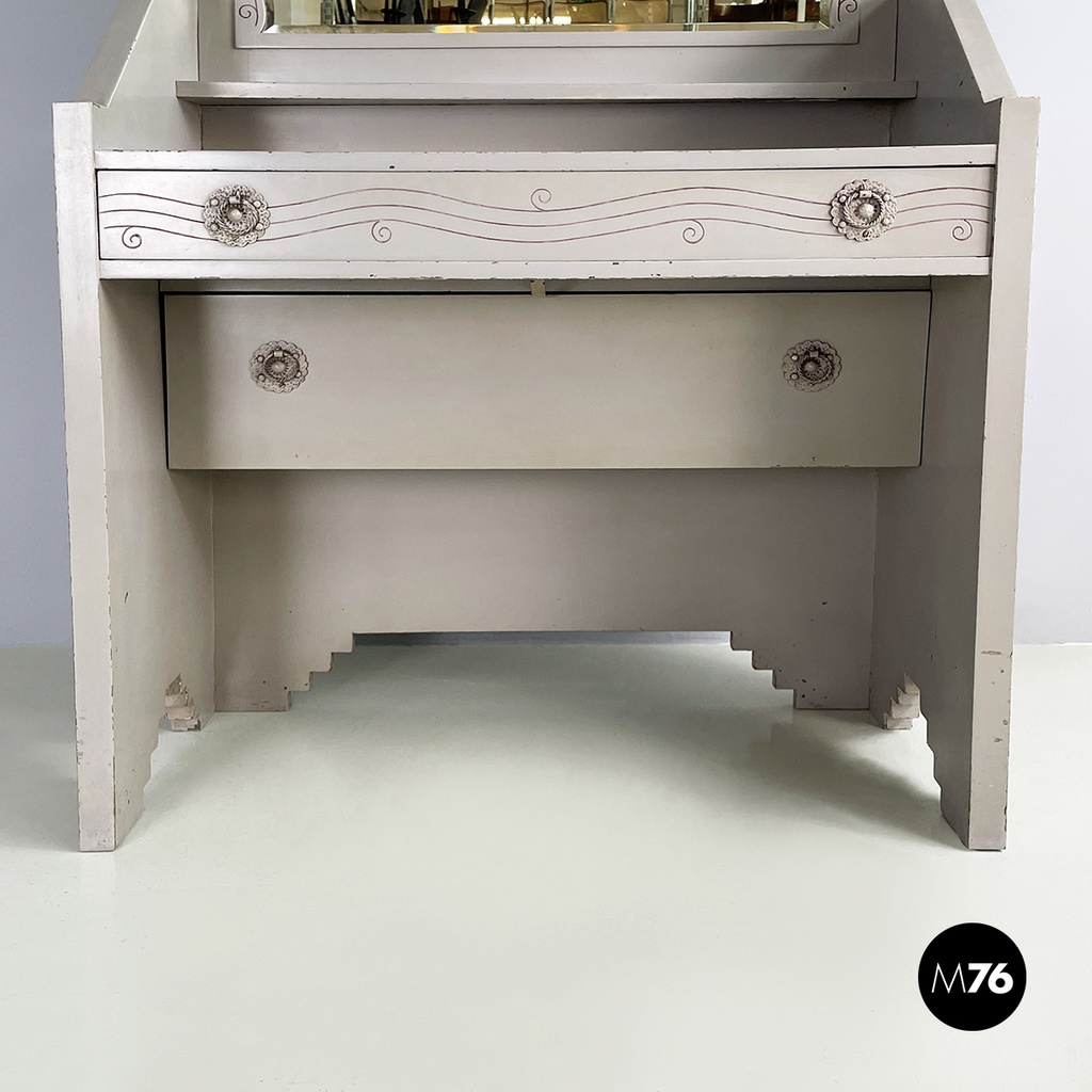 Italian Console with mirror by Gino Maggioni Atelier Borsani Varedo, 1920-1930s