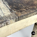 Italian antique white painted wooden dining table with two drawers, late 1800s