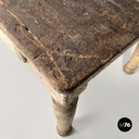 Italian antique white painted wooden dining table with two drawers, late 1800s