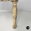 Italian antique white painted wooden dining table with two drawers, late 1800s