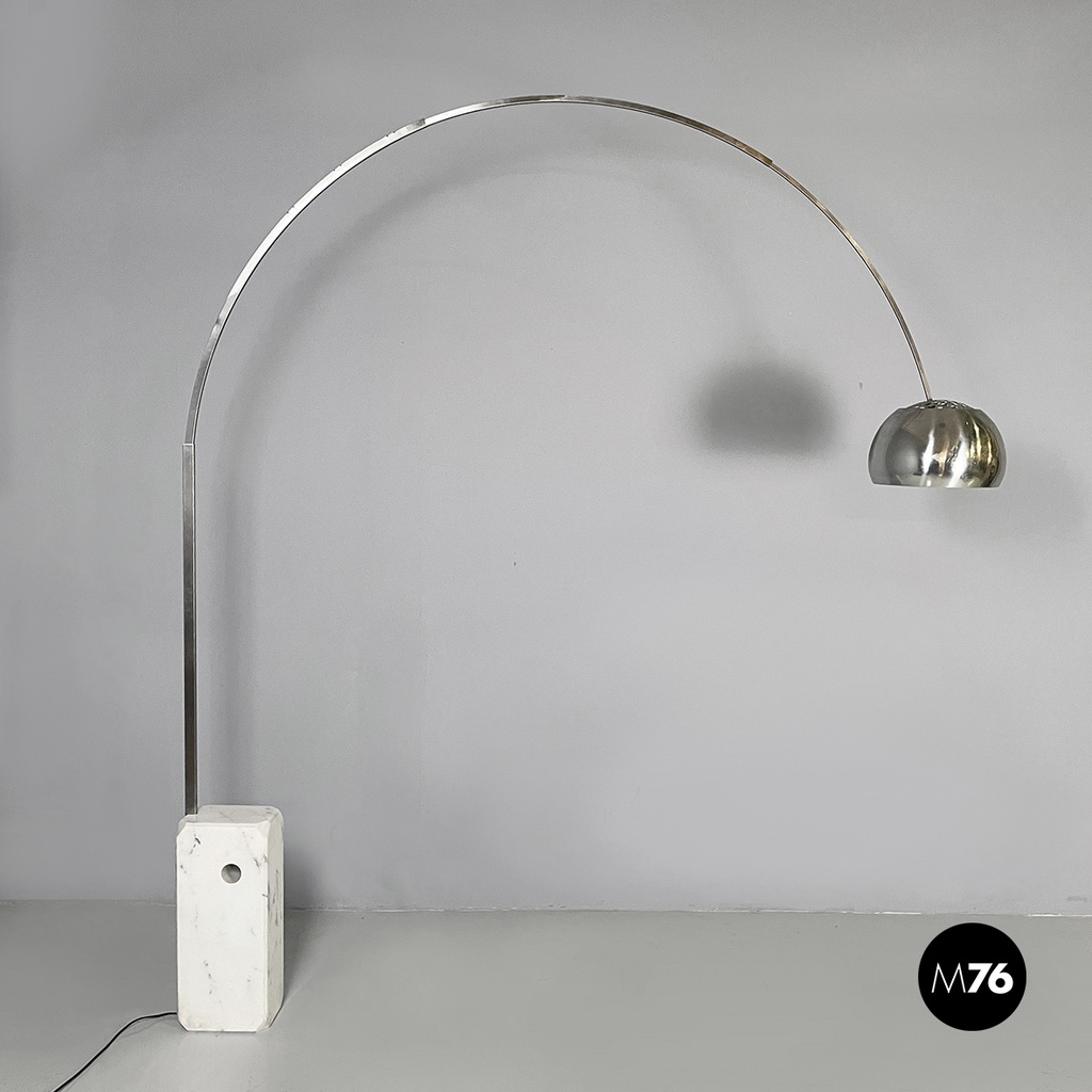 Italian mid-century modern Floor lamp Arco by Castiglioni brothers Flos, 1960s