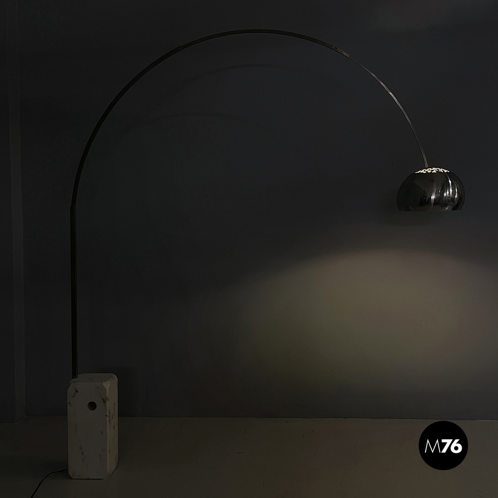 Italian mid-century modern Floor lamp Arco by Castiglioni brothers Flos, 1960s