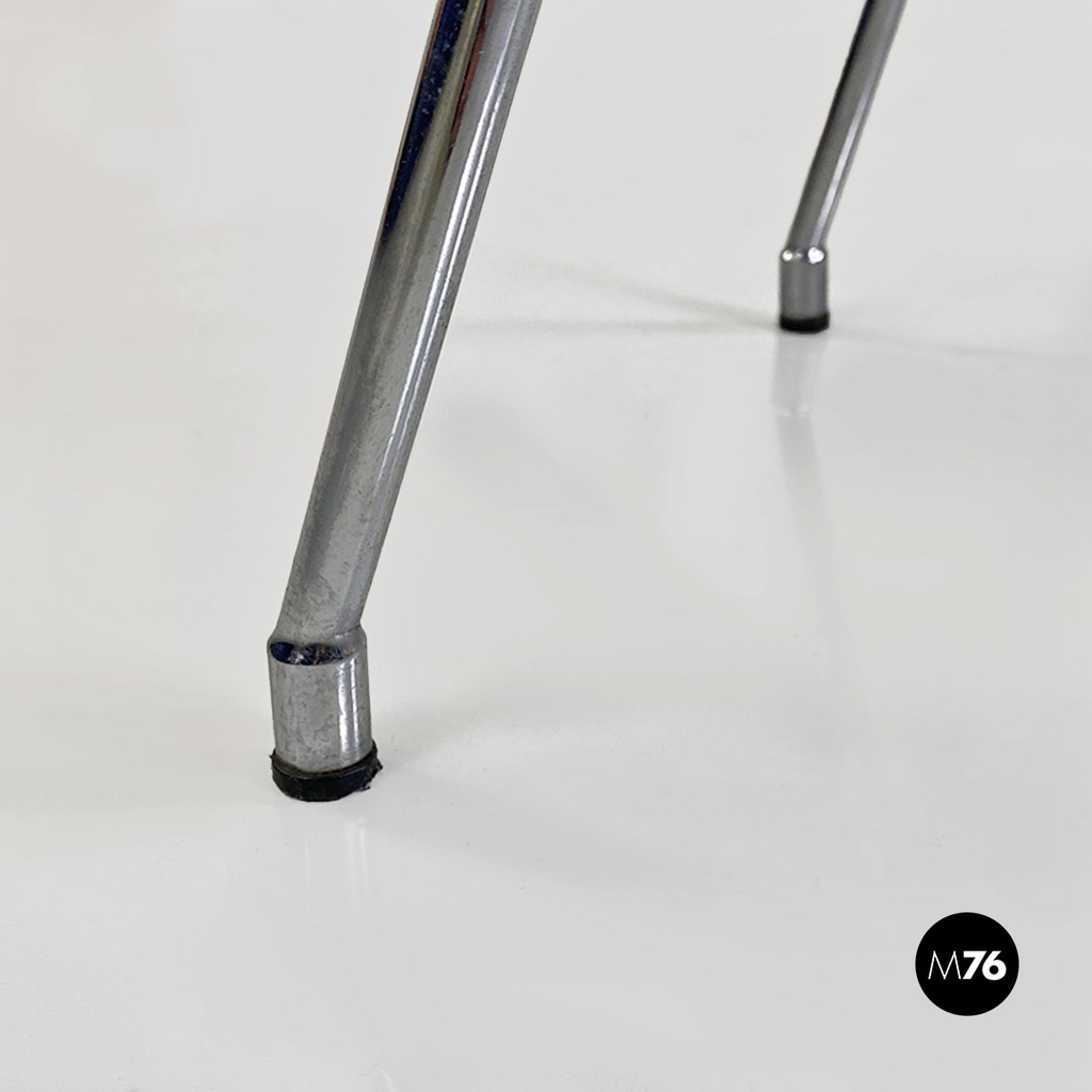 Italian modern steel and black leather chair by Alessandro Mendini, Zabro 1980s